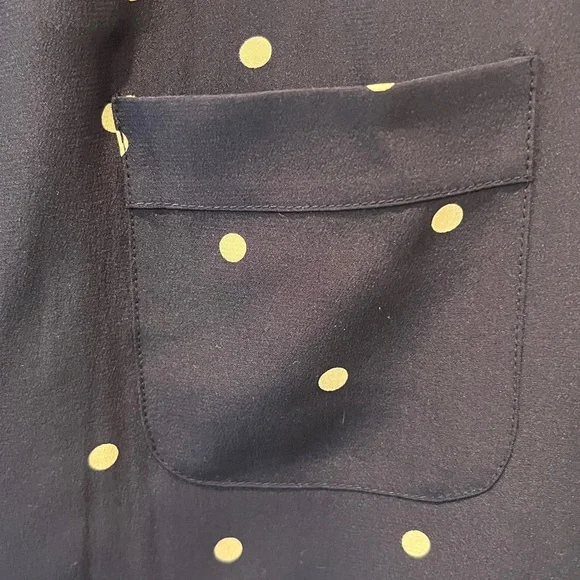 Polka Dot Navy Women's Silk Blouse by Sézane - Picture 2 of 6